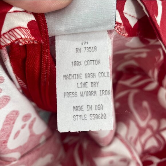 Ivy Jane Skirt 12 Red White Leaf Floral Pleated Hem A Line Everyday Casual Boho - Picture 6 of 9